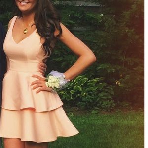 Peach dress, junior prom